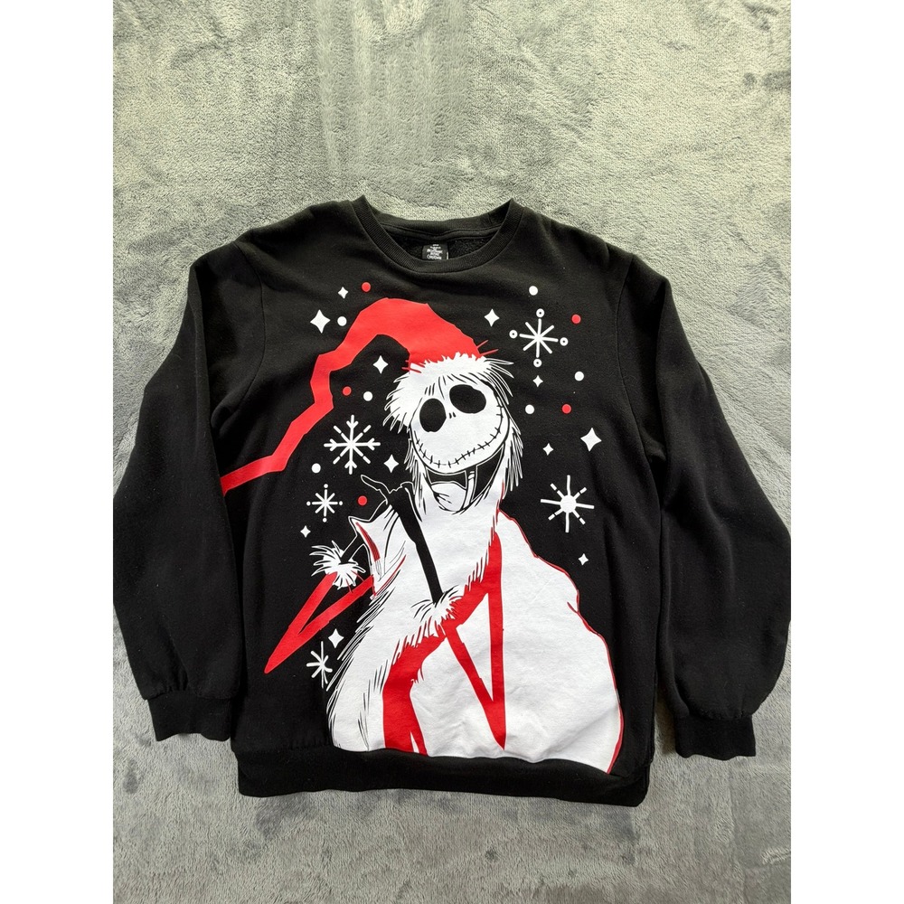 Disney Nightmare Before Christmas Jack Skellington Sweatshirt Black Medium